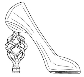 From Design Patent No. D730,634, titled "Spiraled heeled shoe," issued June 2, 2015.