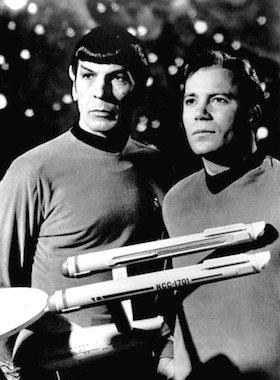 Leonard Nimoy and William Shatner as Mr. Spock and Captain Kirk