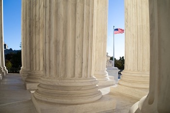Front terrace of the Supreme Court of United States.