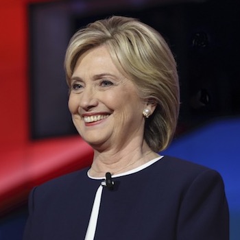 Hillary Clinton at Wynn Las Vegas in the first CNN Democratic Debate, October 12, 2015.