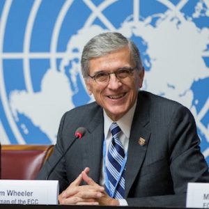 "FCC Chairman Tom Wheeler at WRC-15 Media Briefing" by United States Mission Geneva. Licensed under CC BY-ND 2.0.