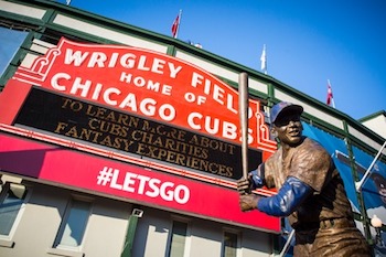 Chicago, usa - august 12, 2015: the famous signage at Wrigley Field
