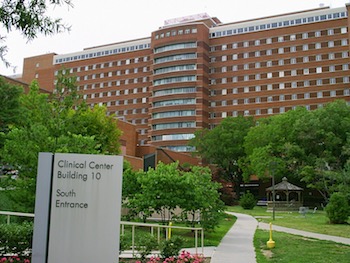 National Institutes of Health - Clinical Center (building #10) south entrance. Bethesda, Maryland USA. Photo by Christopher Ziemnowicz.