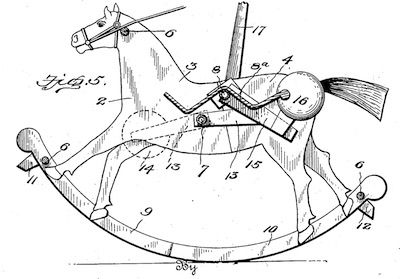 Fig. 5 of U.S. Patent No. 699,280, titled "Traveling rocking horse."