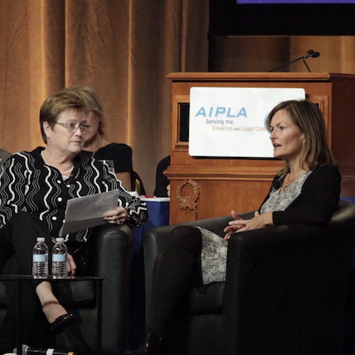 Lisa Jorgensen (Left) with Judge Kara Stoll of the U.S. Court of Appeals for the Federal Circuit (right).